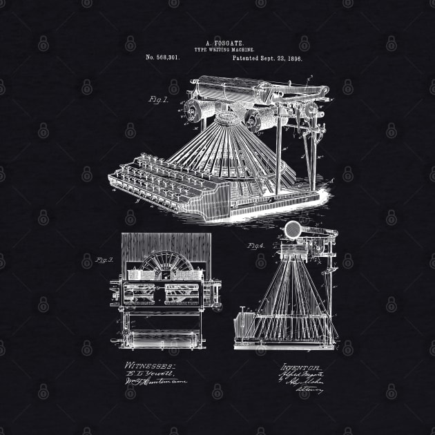 Vintage Typewriter Patent Print by MadebyDesign